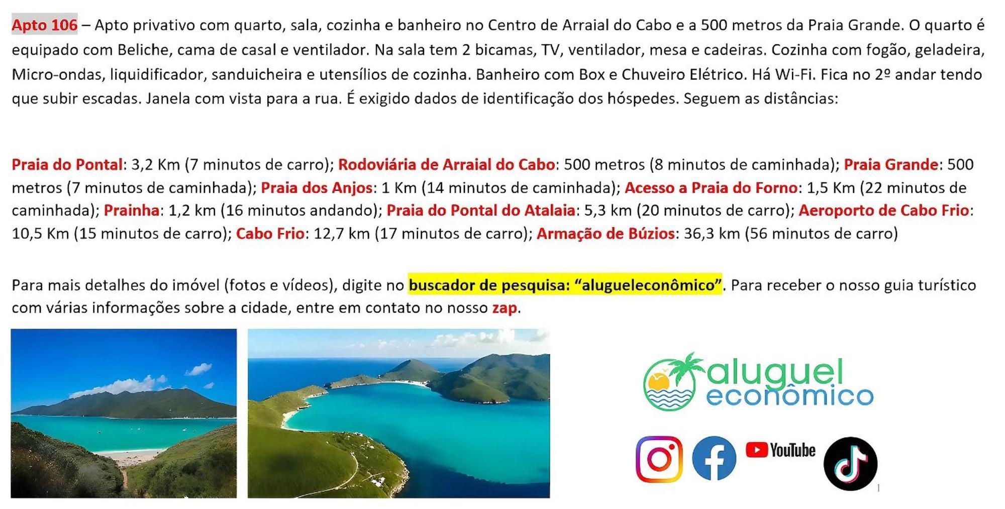 Arraial Do Cabo - Brisas Do Farol - Aluguel Economico Apartment Exterior foto