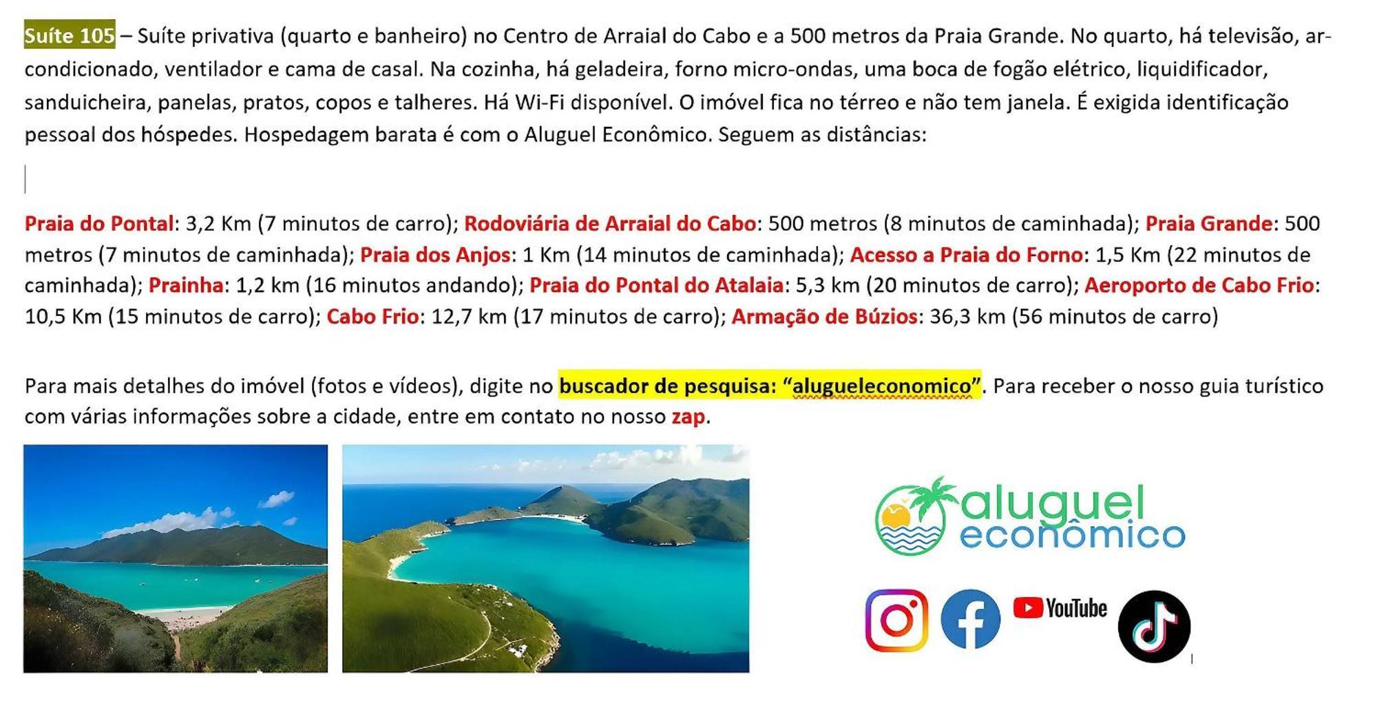 Arraial Do Cabo - Brisas Do Farol - Aluguel Economico Apartment Exterior foto